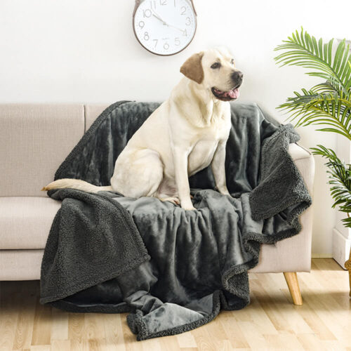 Waterproof Flannel Sherpa Fleece Thickened Dog Bla