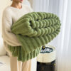 Warm Faux Rabbit Plush Sofa Throw Blanket Human Do