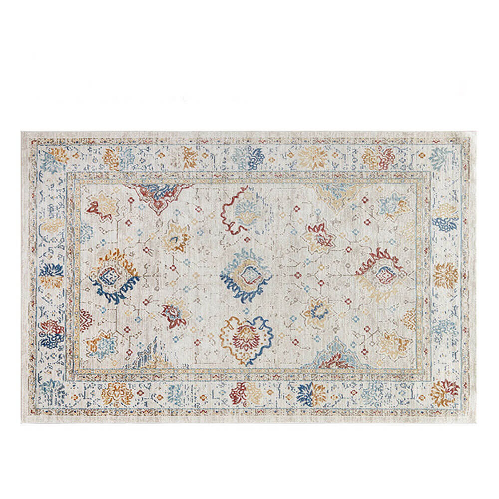 Vintage Blue & Cream Pet-Friendly Area Rug - Timel