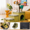 Foldable Dog Stairs with Storage and Condo - Funny