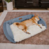 Large Washable Fluffy Cozy Bolster Dog Sofa Bed-De