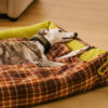 Large Washable Vintage Tartan Folding Blanket Dog 