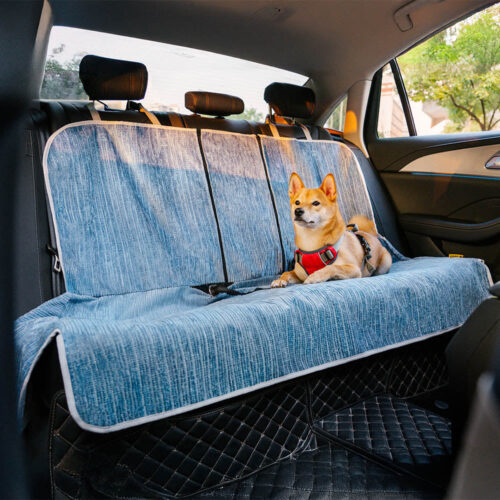 Waterproof Striped Chenille Pet Car Seat Protector