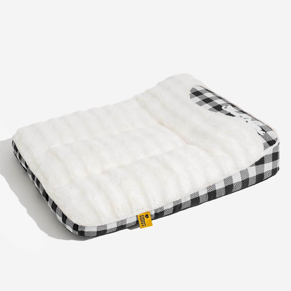 Large Classic Check Headrest Rectangle Calming Dog