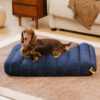 Large Washable Creamy Cozy Flat Dog Beds - Cheesec