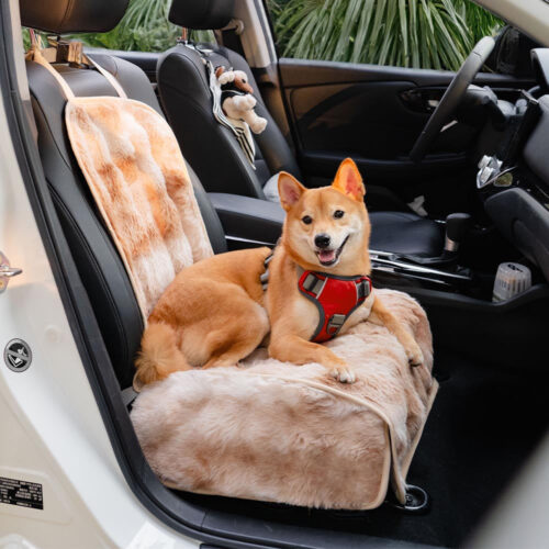 Fluffy Cozy Calming Pet Blanket Car Seat Protector