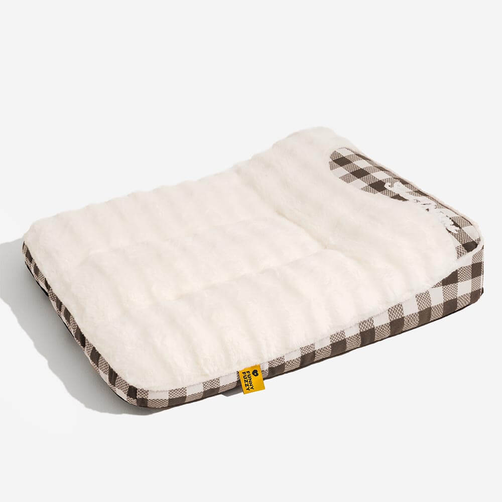 Large Classic Check Headrest Rectangle Calming Dog