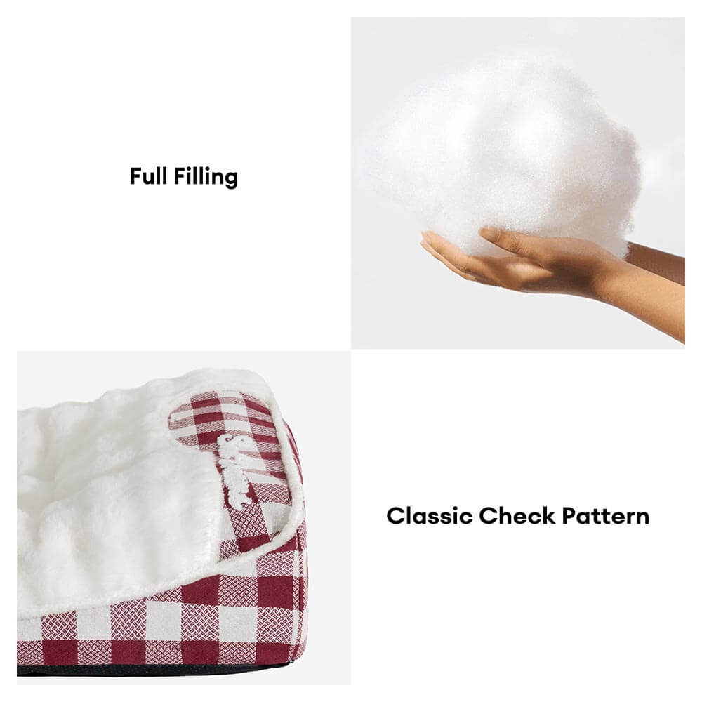 Large Classic Check Headrest Rectangle Calming Dog