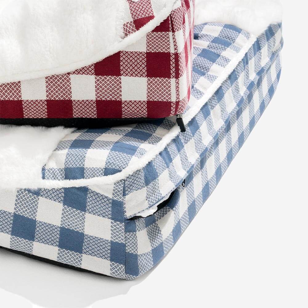 Large Classic Check Headrest Rectangle Calming Dog
