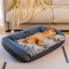 Large Washable Fluffy Cozy Bolster Dog Sofa Bed-De