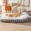 Large Classic Check Headrest Rectangle Calming Dog
