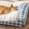 Large Classic Check Headrest Rectangle Calming Dog