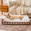 Large Classic Check Headrest Rectangle Calming Dog