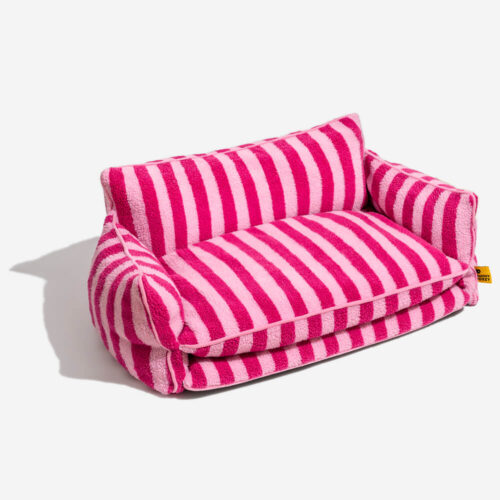 Trendy Striped Faux Lambswool Double Layer Dog & C