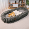 Creamy Plush Super Large Donut Human Dog Bed - Cud