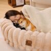 Creamy Plush Super Large Donut Human Dog Bed - Cud