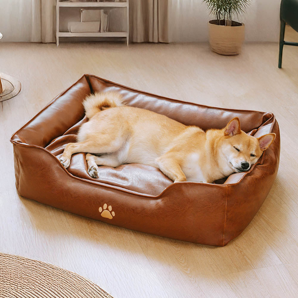 Luxury Faux Leather Waterproof Removable Dog Sofa