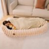 Creamy Plush Super Large Donut Human Dog Bed - Cud