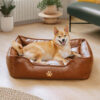 Luxury Faux Leather Waterproof Removable Dog Sofa