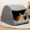 Warm Flannel Detachable Semi-Enclosed Large Dog Te