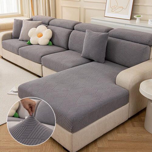 Modern Geometric Stretch Full-Wrap Magic Couch Cov
