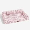 Fluffy Striped Orthopedic Bolster Dog Bed - Luxe C
