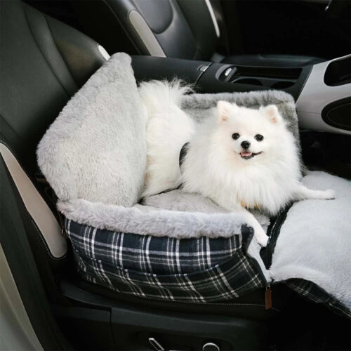 3 in 1 Fluffy Warmth Safe Dog Booster Car Seat Bed