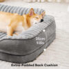 Fluffy Plush Orthopedic Washable Bolster Dog Bed -