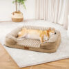 Fluffy Plush Orthopedic Washable Bolster Dog Bed -
