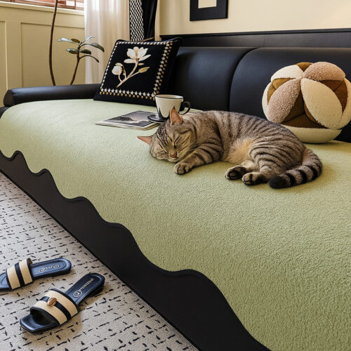 Water-repellent Teddy Fleece Non-Slip Straight Cou