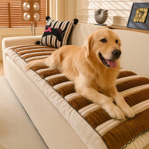 Comfort Plush Thickened Striped Non-Slip Couch Cov