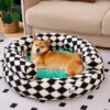 Classic Argyle Washable Bolster Donut Dog Bed - Co