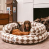 Classic Argyle Washable Bolster Donut Dog Bed - Co