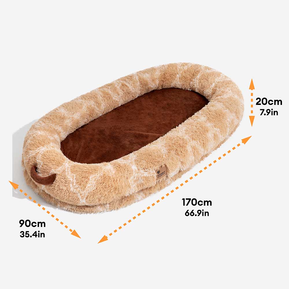 Classic Fluffy Super Large Donut Human Dog Bed - C