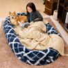 Classic Fluffy Super Large Donut Human Dog Bed - C