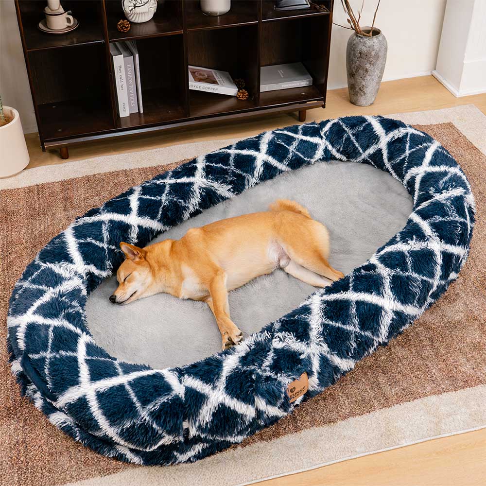Classic Fluffy Super Large Donut Human Dog Bed - C