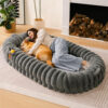 Creamy Plush Super Large Donut Human Dog Bed - Cud
