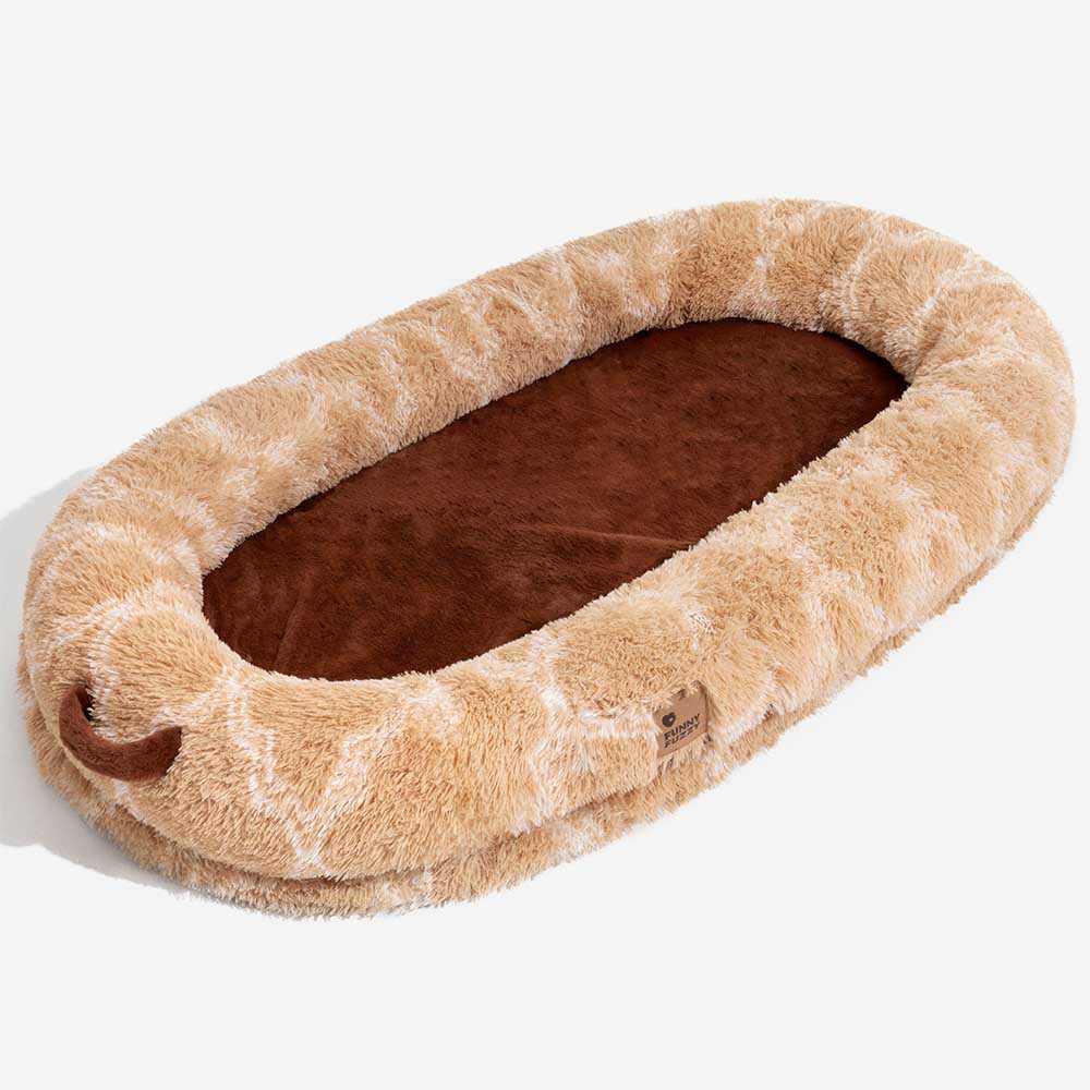Classic Fluffy Super Large Donut Human Dog Bed - C