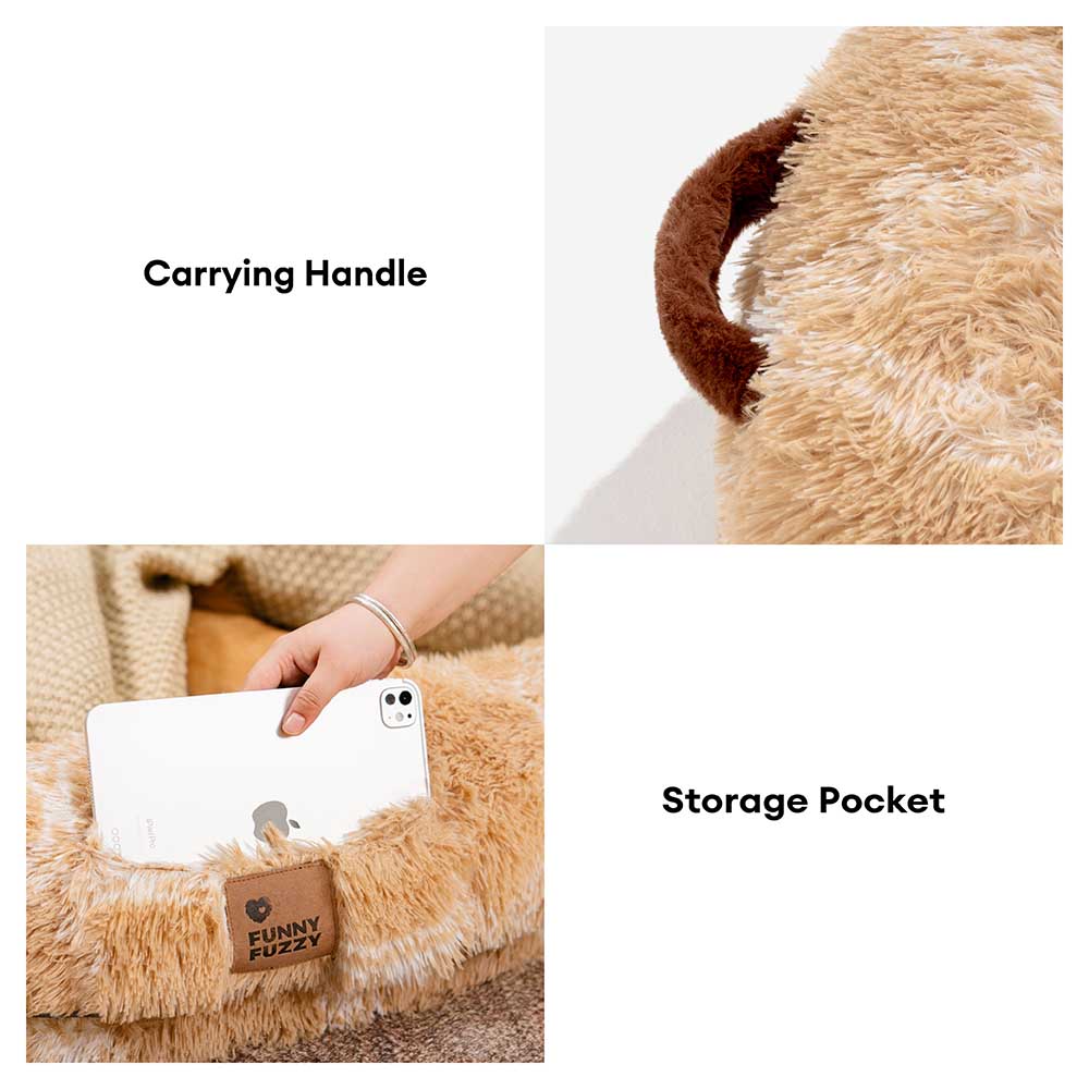 Classic Fluffy Super Large Donut Human Dog Bed - C