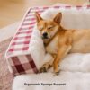 Classic Plaid Ergonomic Calming Dog Bed - Expandab
