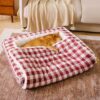 Classic Plaid Ergonomic Calming Dog Bed - Expandab
