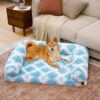 Classic Plaid Orthopedic Bolster Dog Sofa Bed - Co