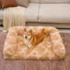 Classic Plaid Orthopedic Bolster Dog Sofa Bed - Co
