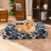 Classic Plaid Orthopedic Bolster Dog Sofa Bed - Co