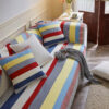 Colorful Striped Quilted Sofa Chic Protector Comfo