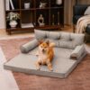 Luxe Faux Leather Foldable Orthopedic Large Dog Be