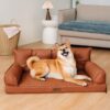 Luxe Faux Leather Foldable Orthopedic Large Dog Be