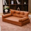 Luxe Faux Leather Foldable Orthopedic Large Dog Be