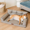 Luxe Faux Leather Foldable Orthopedic Large Dog Be