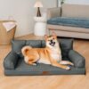 Luxe Faux Leather Foldable Orthopedic Large Dog Be